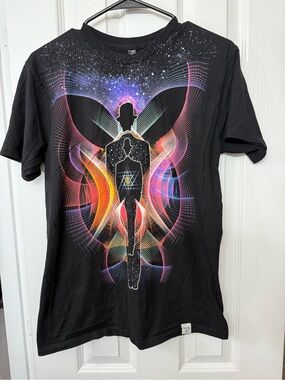 Imaginary Foundation  Thinking Man T-Shirt with Multicolor Cosmic Design (0093)